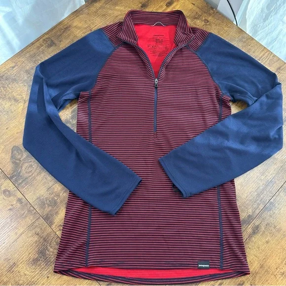 Patagonia Men’s Capilene 2 Lightweight Half-Zip Baselayer, Red and Navy Pullover - Picture 5 of 12